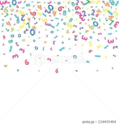 Flying latin letters. Colorful childish scattered 119435404