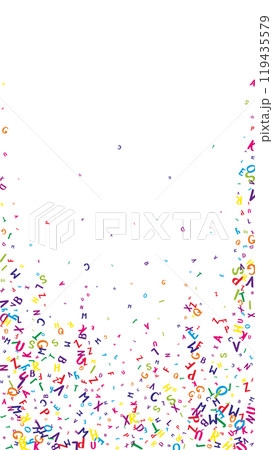 Falling letters of English language. Colorful Falling letters of English language. Colorful 119435579