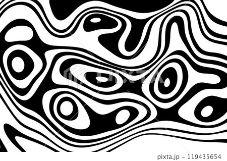 Black on white abstract perspective line wave stripes with 3d dimensional effect isolated on white. Eps 10 119435654