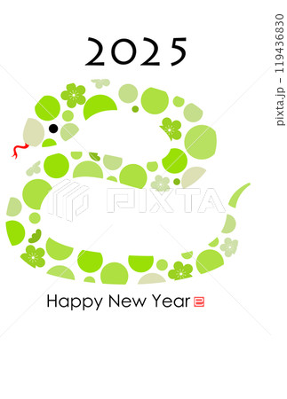 2025年年賀状　巳文字（年賀状文字素材） 119436830