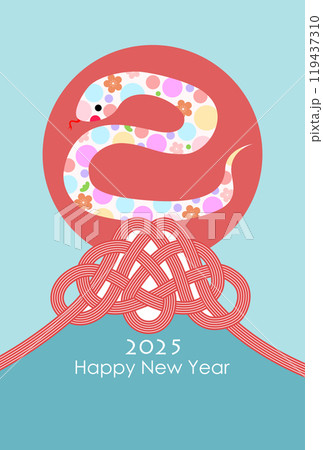 水引飾りの富士山　2025年度年賀状素材 119437310