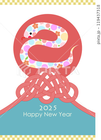 水引飾りの富士山 2025年度年賀状素材 水引飾りの富士山 2025年度年賀状素材 119437318