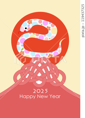 水引飾りの富士山　2025年度年賀状素材 119437325