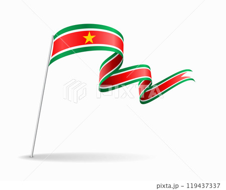 Surinamese flag wavy background layout. Vector illustration. Surinamese flag wavy background layout. Vector illustration. 119437337