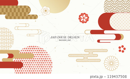 和柄のモダンな和風の背景 和柄のモダンな和風の背景 119437508