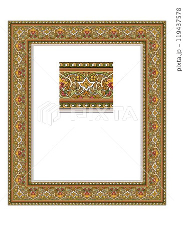 Vintage traditional realistic black and color frames set on white background isolated vector illustration 119437578