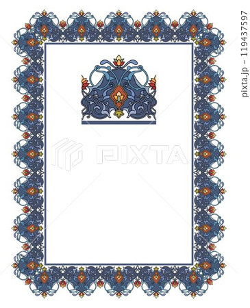 Vintage traditional realistic black and color frames set on white background isolated vector illustration 119437597