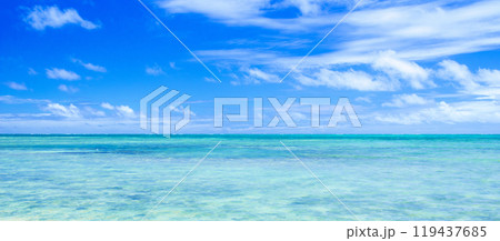 エメラルドグリーンの海と青空 119437685