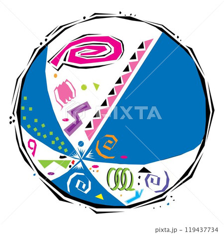 Realistic colorful inflatable ball for swimming pool vector illustration 119437734