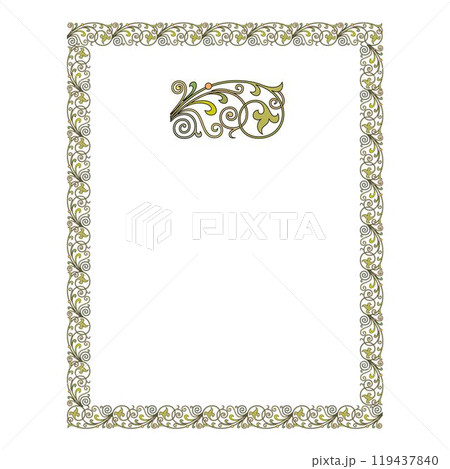 Vintage traditional realistic black and color frames set on white background isolated vector illustration 119437840