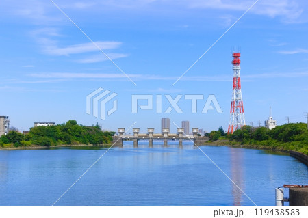 東京都江戸川区江戸川水門周辺2024年10月 119438583