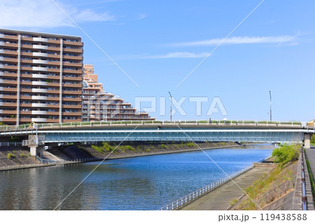 千葉県浦安市境川河口付近の風景2024年10月 119438588