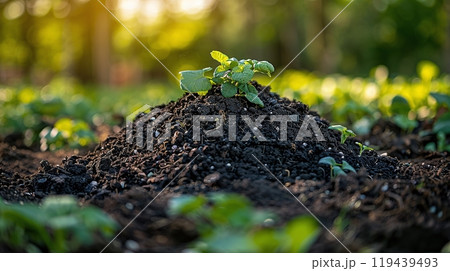 Technology in Agricultural field, cultivated and plantation with futuristic smart objects 119439493