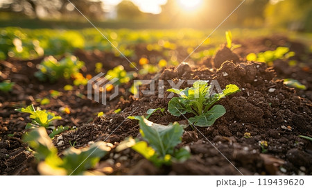 Technology in Agricultural field, cultivated and plantation with futuristic smart objects 119439620