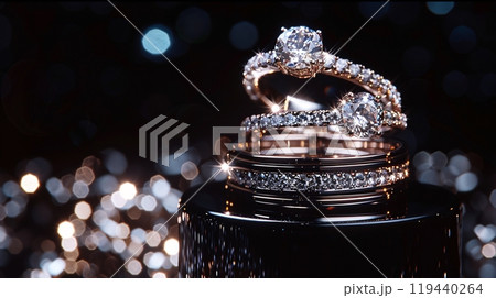 Crystal rings jewelry made by diamond. Gem accessory for beauty and fashion Crystal rings jewelry made by diamond. Gem accessory for beauty and fashion 119440264