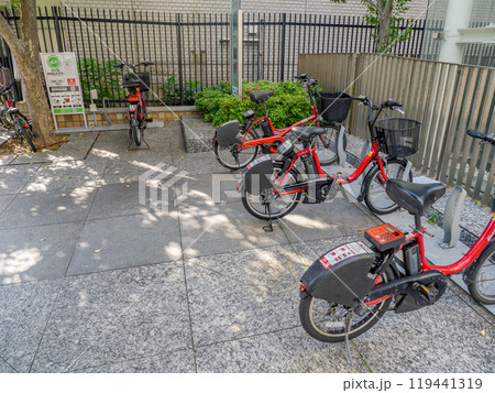 シェアサイクルのサイクルポート(東京都千代田区) シェアサイクルのサイクルポート(東京都千代田区) 119441319
