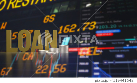 The loan and coins for Business concept 3d rendering. 119441548