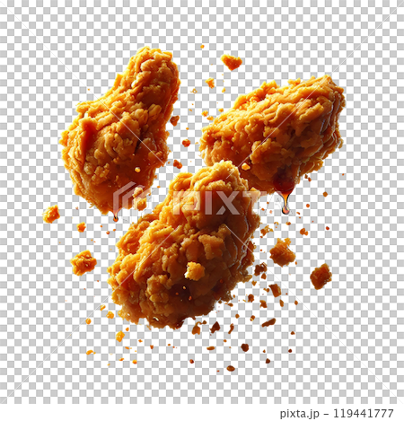 fried chicken on white background fried chicken on white background 119441777