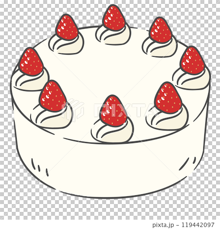 Fresh Strawberry Whipped Cream Whole Cake 119442097