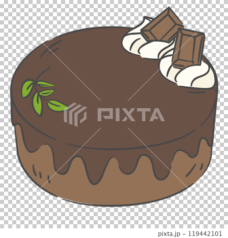 Chocolate Whole Cake with Chocolate Topping 119442101