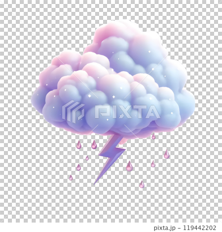 rainy cloud with thunderbolt rainy cloud with thunderbolt 119442202
