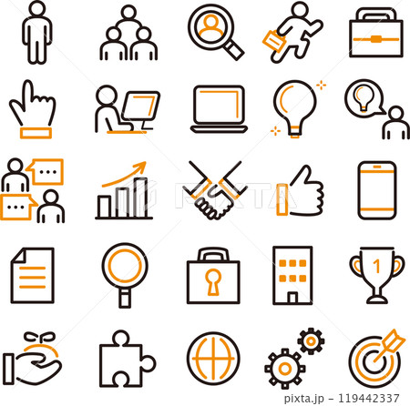 ビジネス アイコン ピクトグラム 線画 飾り あしらい シンプル イラスト素材セット ビジネス アイコン ピクトグラム 線画 飾り あしらい シンプル イラスト素材セット 119442337
