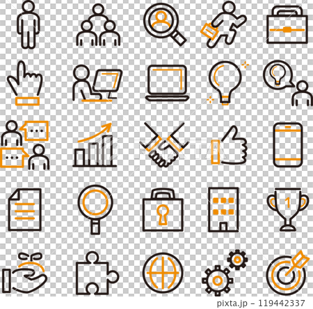 ビジネス アイコン ピクトグラム 線画 飾り あしらい シンプル イラスト素材セット ビジネス アイコン ピクトグラム 線画 飾り あしらい シンプル イラスト素材セット 119442337