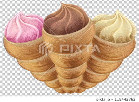 Cream horn in pixel art style Cream horn in pixel art style 119442762