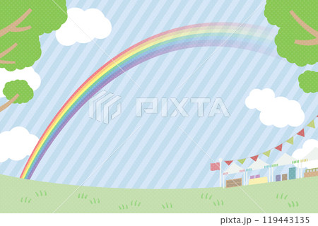 マーケット・虹の架かった青空 119443135