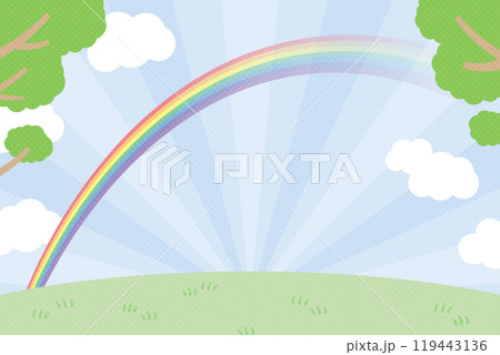 虹が架かった青空の背景 119443136