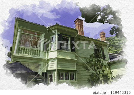 水彩画風　神戸　萌黄の館　兵庫県神戸市 119443319