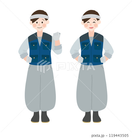 女性の大工さん　手描きベクターイラスト 119443505