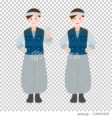 女性の大工さん　手描きベクターイラスト 119443505