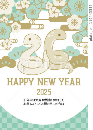 巳年の年賀状はがきテンプレート 巳年の年賀状はがきテンプレート 119443556
