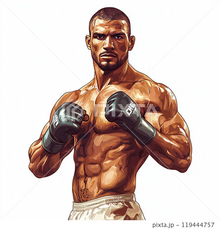 力強い格闘技のポートレート	 119444757