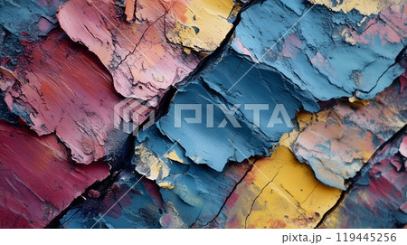 Vibrant Abstract Palette Knife Painting with Thick Textured Strokes_18 119445256