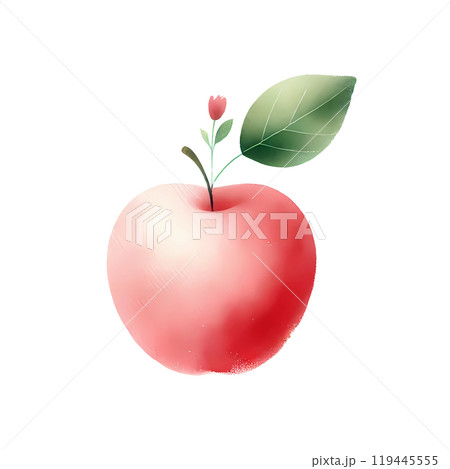 red apple with leaf 119445555