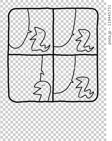 Snake 4-frame cartoon New Year's card material 2025 Photo frame Text space 119445731