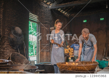Culinary Workshop Experience Traditional Cooking Techniques in a Rustic Kitchen Setting 119445968