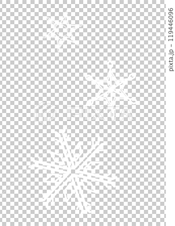 白い三連雪の結晶のイラスト 119446096