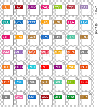 色々な形式のファイルのアイコンセット 119446240