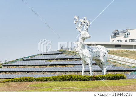 Solar power equipment in Shalun Smart Green Energy Science City in Tainan, Taiwan. 119446719