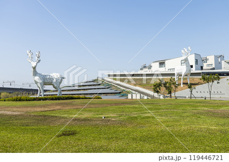 Building view of Shalun Smart Green Energy Science City in Tainan, Taiwan. it has become a research and development center for southern industries. 119446721