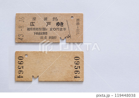 昭和の国鉄切符 硬券 昭和43年深浦駅発行乗車券 切符資料裏表 昭和の国鉄切符 硬券 昭和43年深浦駅発行乗車券 切符資料裏表 119448038