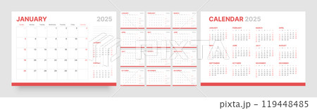 Monthly calendar for 2025 year. Starts on Sunday. Monthly calendar for 2025 year. Starts on Sunday. 119448485