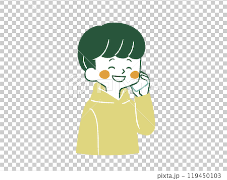 一個男人打電話給智慧型手機 - 4 種顏色 一個男人打電話給智慧型手機 - 4 種顏色 119450103