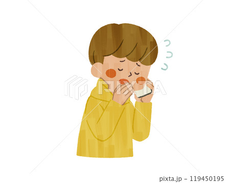 スマホの電話口で謝罪をしている男性-ガッシュ スマホの電話口で謝罪をしている男性-ガッシュ 119450195