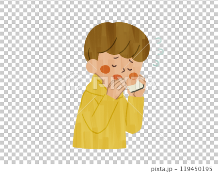 スマホの電話口で謝罪をしている男性-ガッシュ スマホの電話口で謝罪をしている男性-ガッシュ 119450195