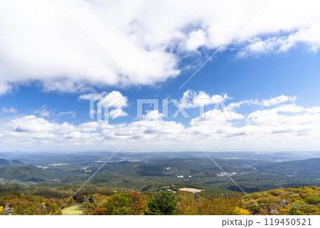 秋のえぼしスキー場　石子展望台からの風景　俯瞰　宮城県蔵王町 119450521
