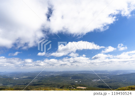 秋のえぼしスキー場　石子展望台からの風景　俯瞰　宮城県蔵王町 119450524